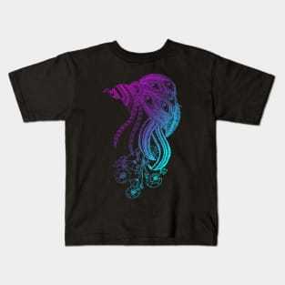 Purple and Blue Decorative Peacock Kids T-Shirt